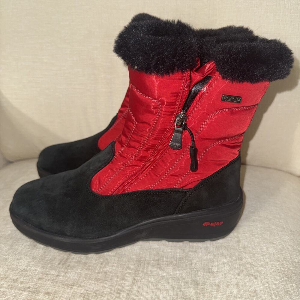 Pajar Women's Raff Red Winter Snow Insulated Side Zip Boots SZ 9-9.5 EUC - Picture 5 of 12